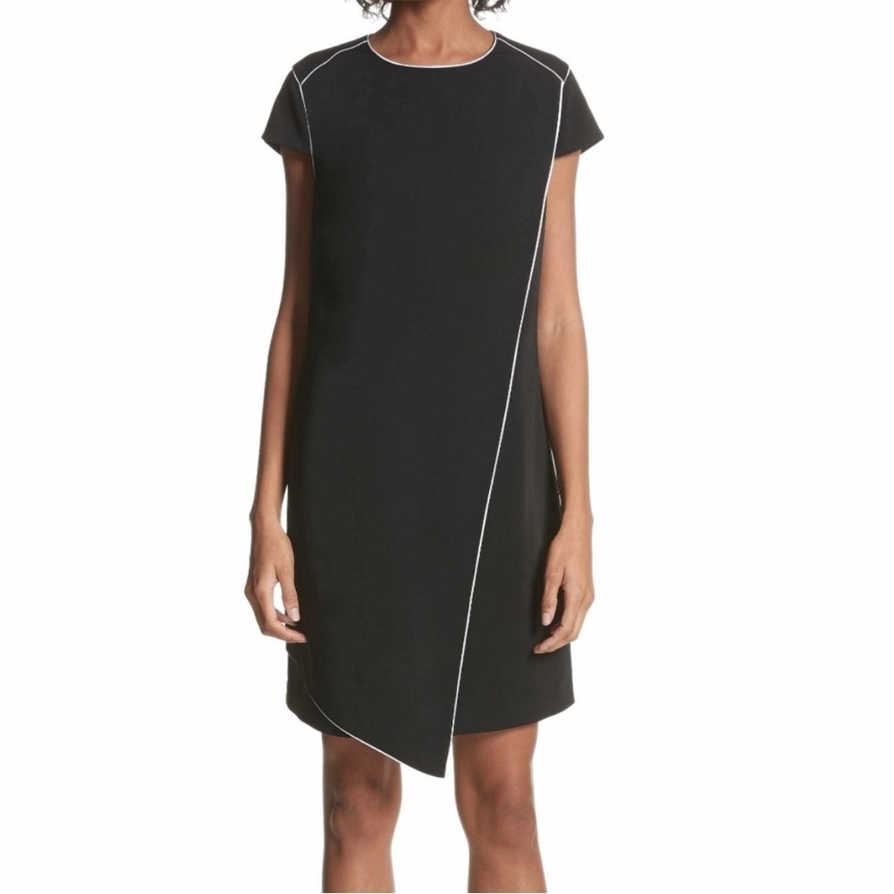 Ted Baker Artiro Asymmetric Dress Black White Size 1 US Small